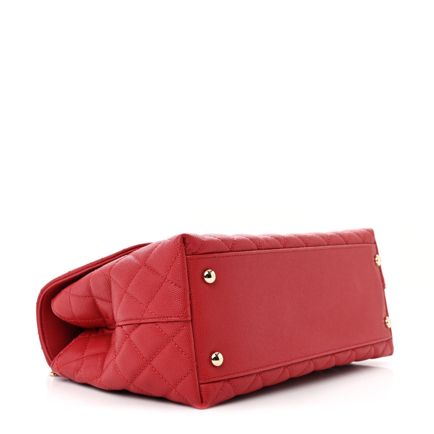 Chanel Caviar Lizard Embossed Quilted Small Coco Handle Flap Red 4 of 14