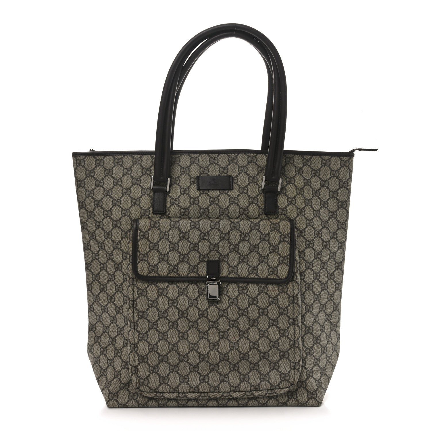 Gucci GG Supreme Monogram Vertical Front Pocket Shopping Tote Brown 1 of 9