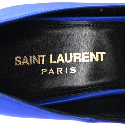 Saint Laurent Satin Crystal Embellished Tower 110 Pump 37.5 Blue 7 of 9