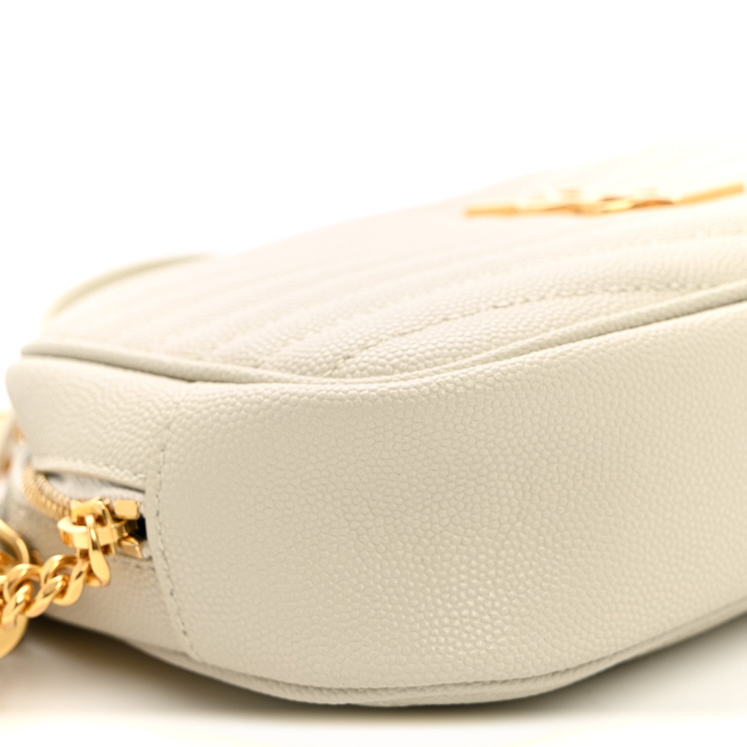 Saint Laurent Grain De Poudre Matelasse Monogram Mini Lou Camera Bag Crema Soft 9 of 10