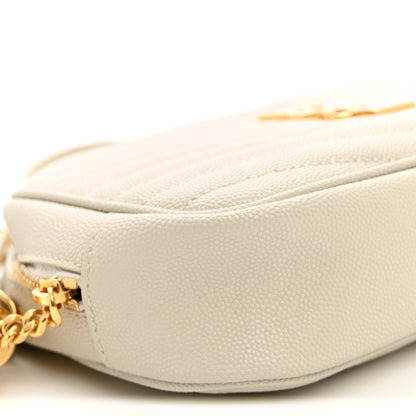 Saint Laurent Grain De Poudre Matelasse Monogram Mini Lou Camera Bag Crema Soft 9 of 10
