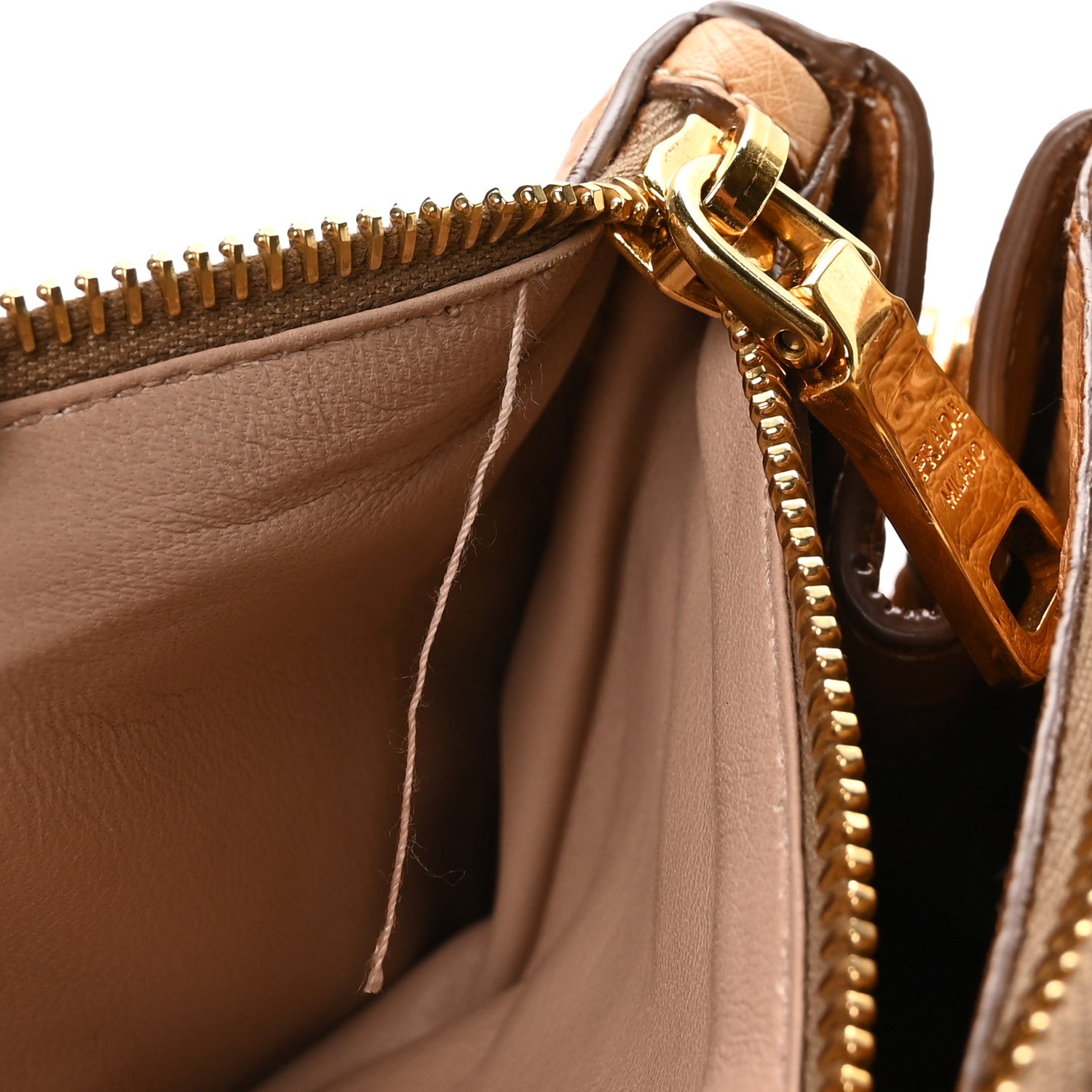 Prada Ostrich Large Galleria Double Zip Tote Cognac 1823724