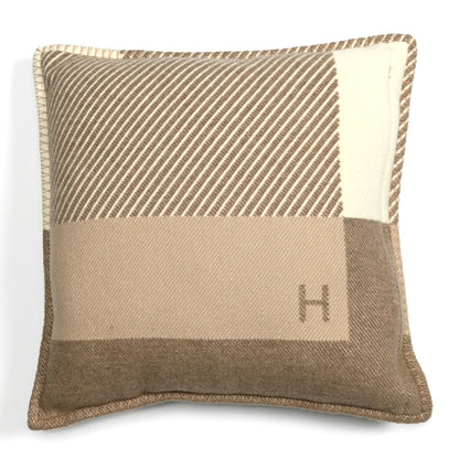 Hermes Wool Cashmere H Riviera Pillow Seigle 2 of 3