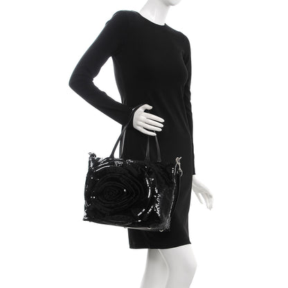 Valentino Garavani Sequin Petale Tote Black 2 of 8