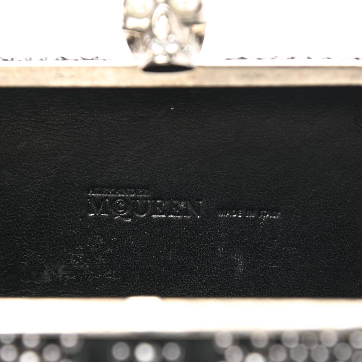 Suede Studded Britannia Skull Box Clutch Black