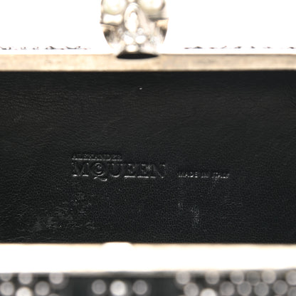 Alexander McQueen Suede Studded Britannia Skull Box Clutch Black 6 of 10