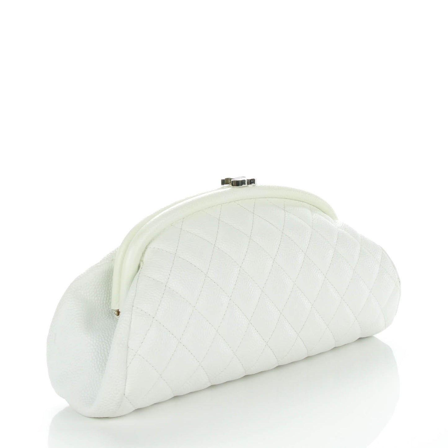 Caviar Quilted Timeless Clutch White