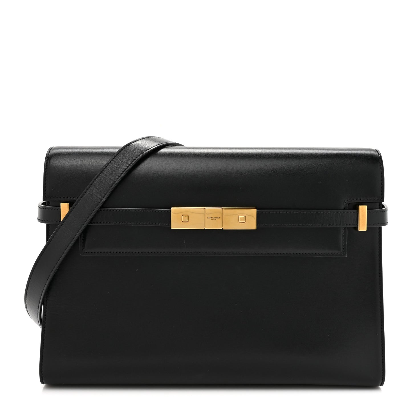 Smooth Calfskin Manhattan Shoulder Bag Black