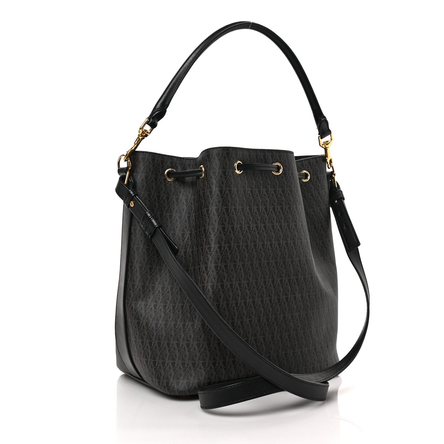 Saint Laurent Toile Classic Monogram Emmanuelle Bucket Bag Black 3 of 8