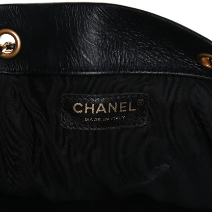 Chanel Iridescent Crumpled Calfskin Coco Pleats Drawstring Bag Black 6 of 12