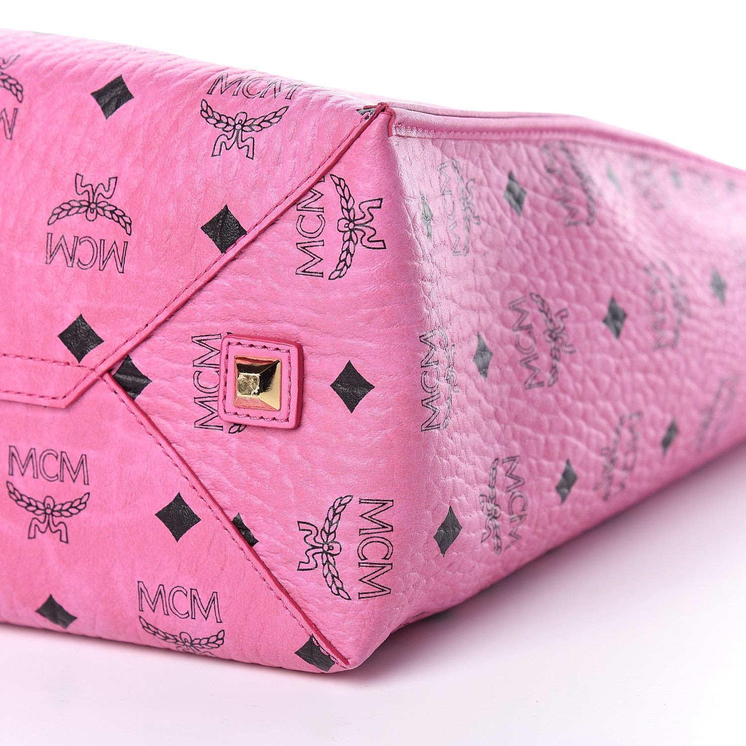 MCM Visetos Kira North South Shopper Tote Pink 10 of 10