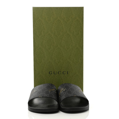 Gucci GG Supreme Monogram Tigers Mens Slide Sandals 10 Black Multicolor 8 of 8
