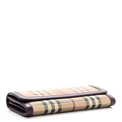 Burberry Haymarket Check Penrose Continental Wallet Burgundy 4 of 10