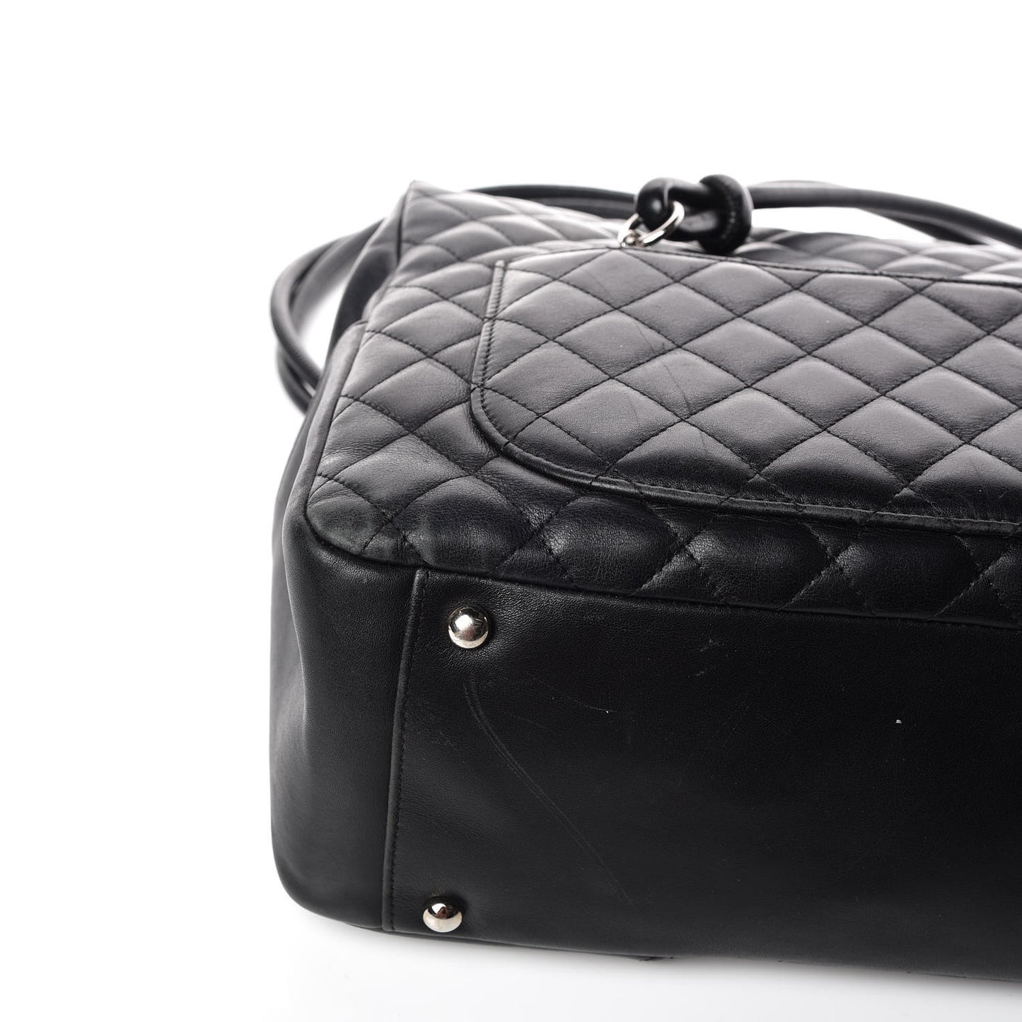 Calfskin Quilted Large Cambon Flap Black