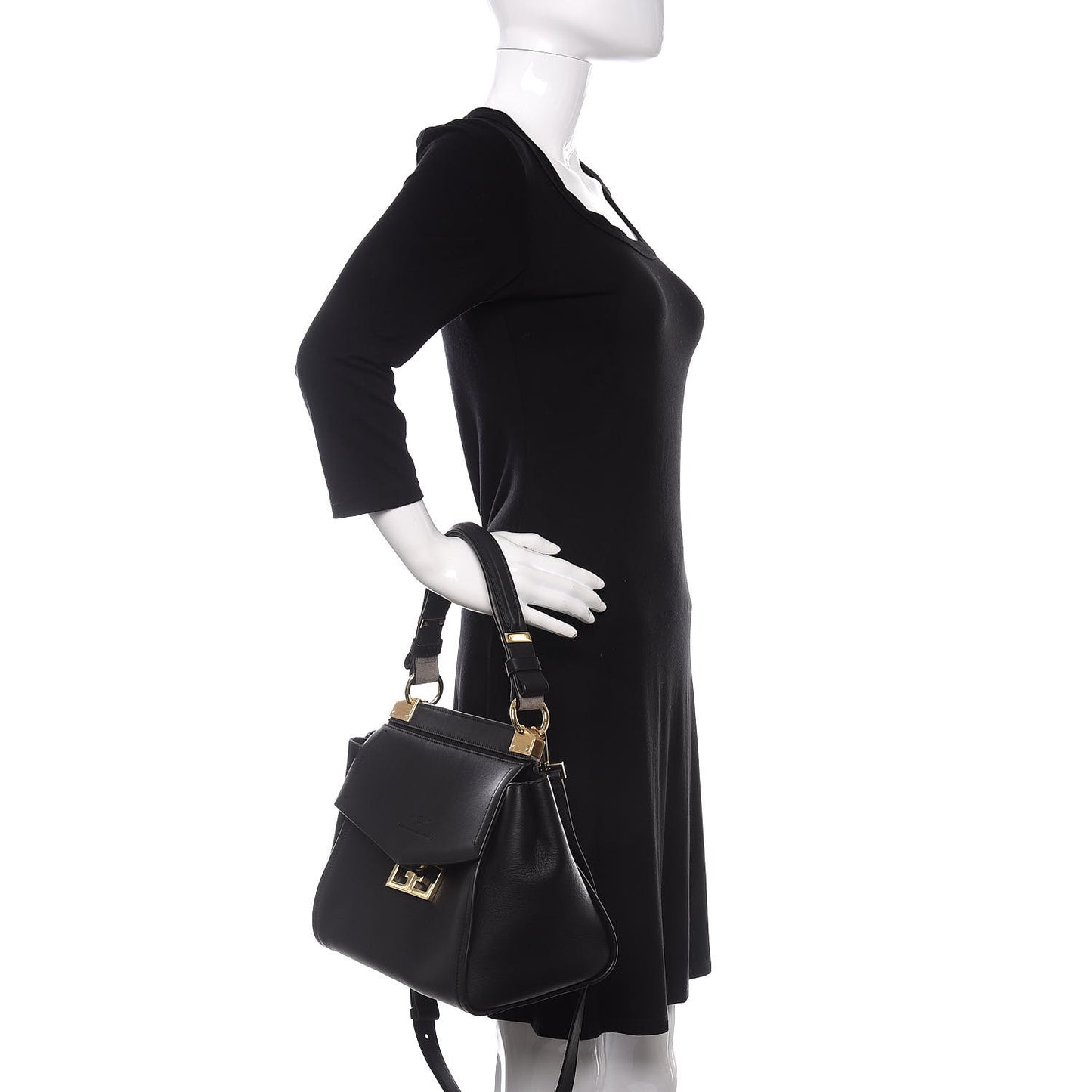 Calfskin Small Mystic Shoulder Bag Black