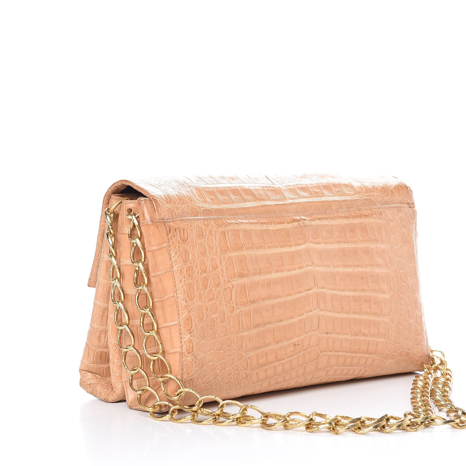 Nancy Gonzalez Crocodile Medium Flap Chain Shoulder Bag Beige 3 of 9