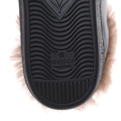 Gucci Calfskin Wool Web Bee Embroidered Mens Ace High Top Sneakers 7 Black 7 of 8