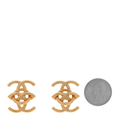Chanel Metal Double CC Interlock Earrings Gold 2 of 6
