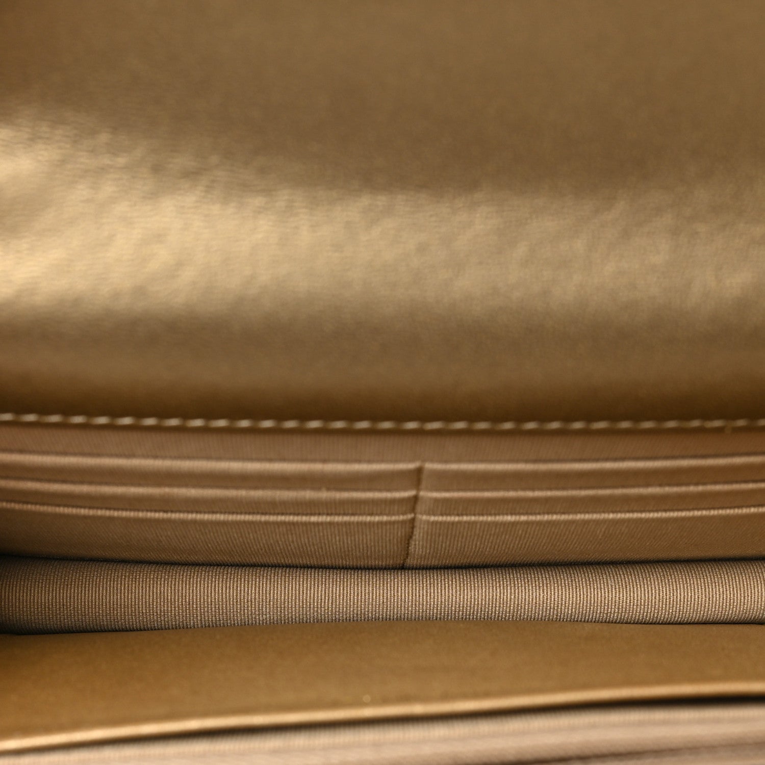 Chanel Metallic Lambskin Quilted CC Wallet On Chain WOC Gold 5 of 9
