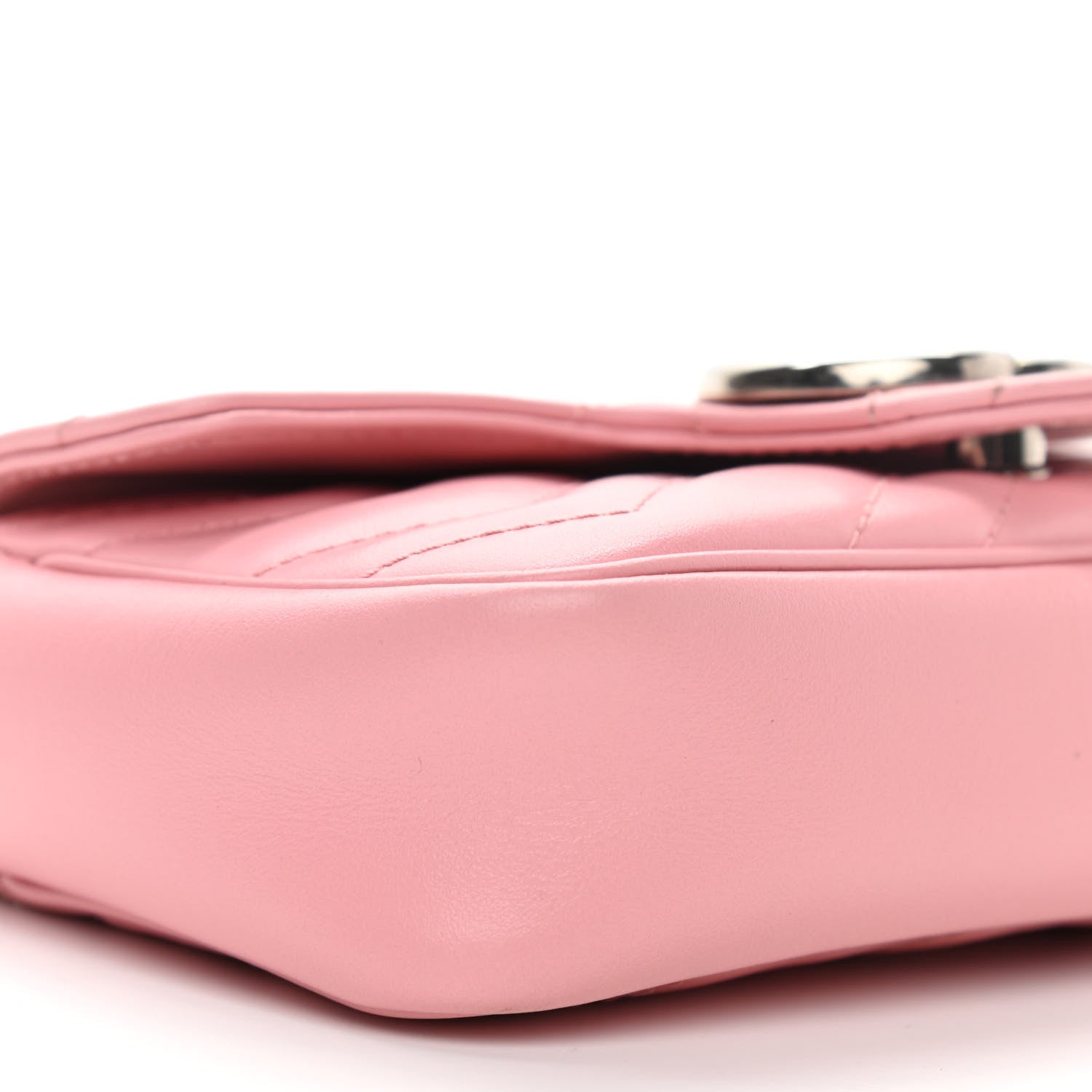 Gucci Calfskin Matelasse Super Mini GG Marmont Shoulder Bag Wild Rose 9 of 11