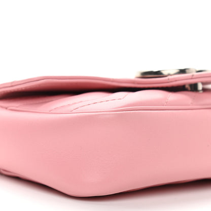 Gucci Calfskin Matelasse Super Mini GG Marmont Shoulder Bag Wild Rose 9 of 11