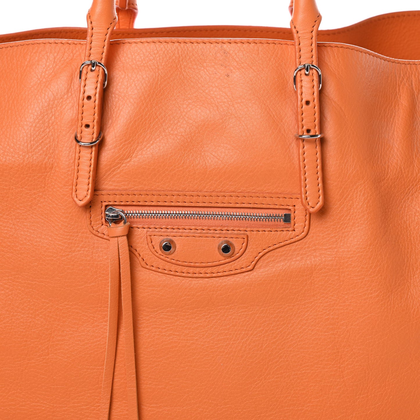 Veau Papier A4 Zip Around Tote Mandarine