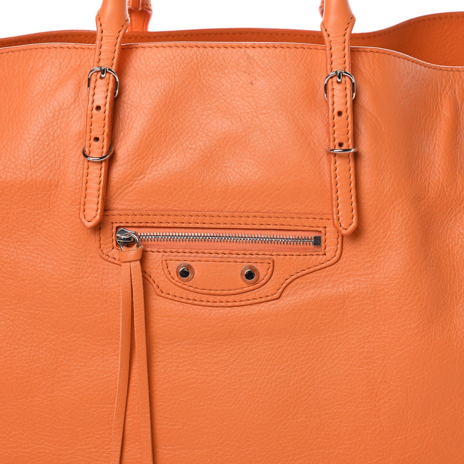 Balenciaga Veau Papier A4 Zip Around Tote Mandarine 8 of 14