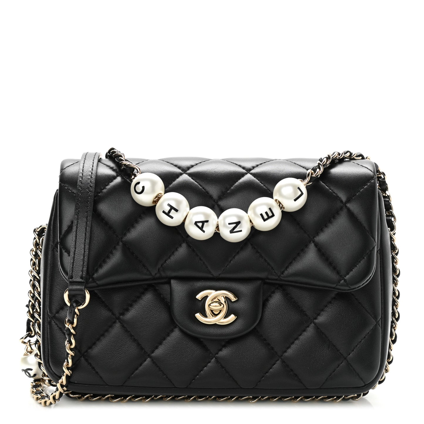 Lambskin Quilted Small My Precious Flap Black