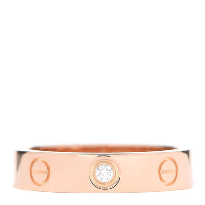 Cartier 18K Pink Gold Diamond 4mm LOVE Wedding Band Ring 49 4.75 1 of 6