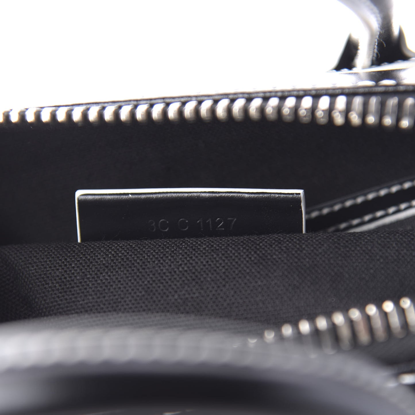 Calfskin Contrast Topstitch Small Antigona Black White