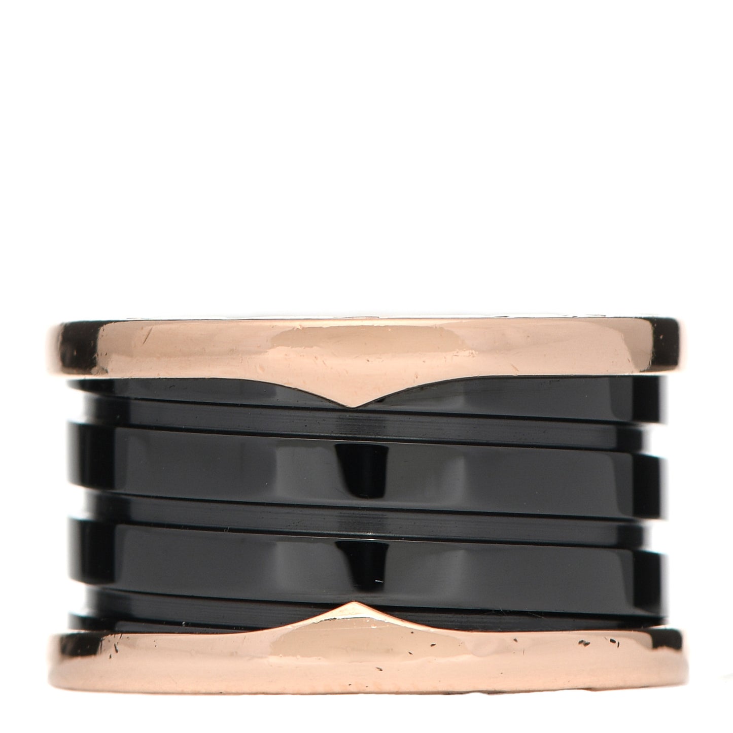 18K Rose Gold Black Ceramic B.Zero1 Four-Band Ring 50 5.25