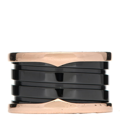 Bulgari 18K Rose Gold Black Ceramic B.Zero1 Four-Band Ring 50 5.25 3 of 5