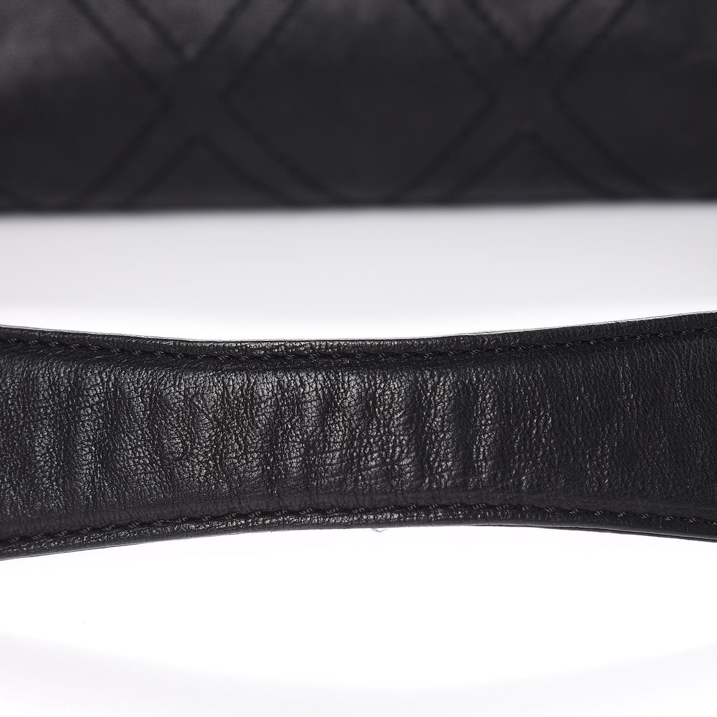 Calfskin Diamond Stitch Accordion Flap Black