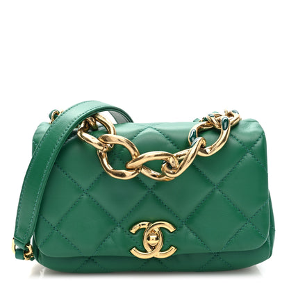 Chanel Lambskin Quilted Mini Color Match Flap Green 1 of 11