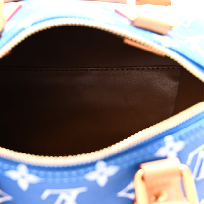 Louis Vuitton Calfskin Monogram Speedy P9 Bandouliere 20 Blue 6 of 10