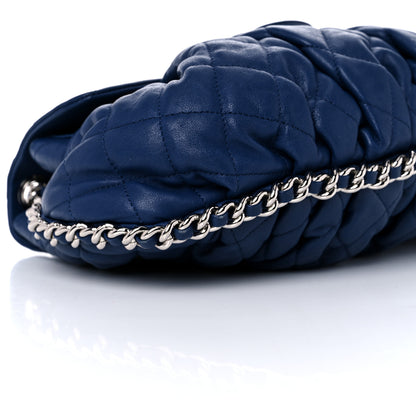 Chanel Washed Lambskin Quilted Medium Chain Around Messenger Blue 8 of 12
