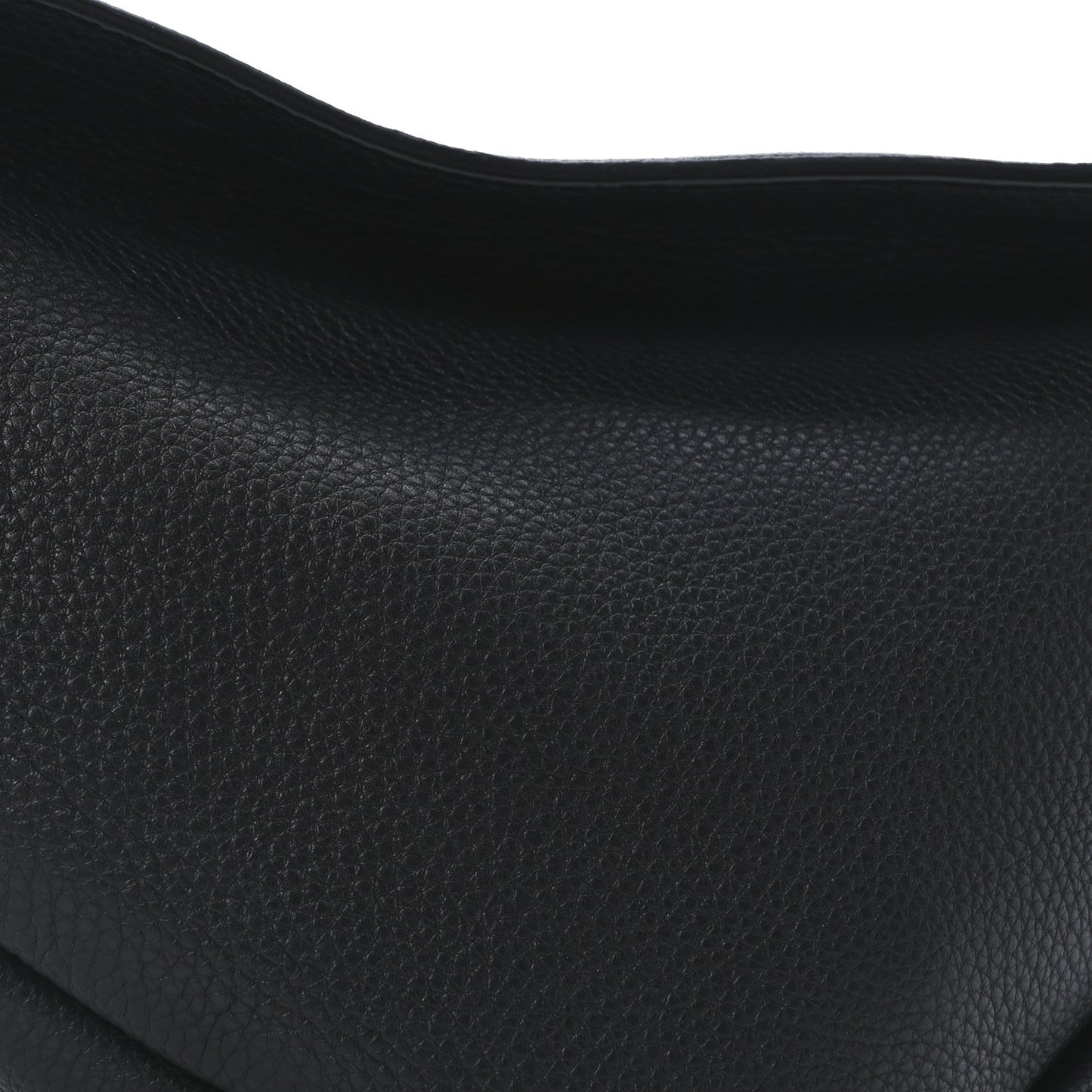 Grained Calfskin Large Slouchy Banana Bag Black