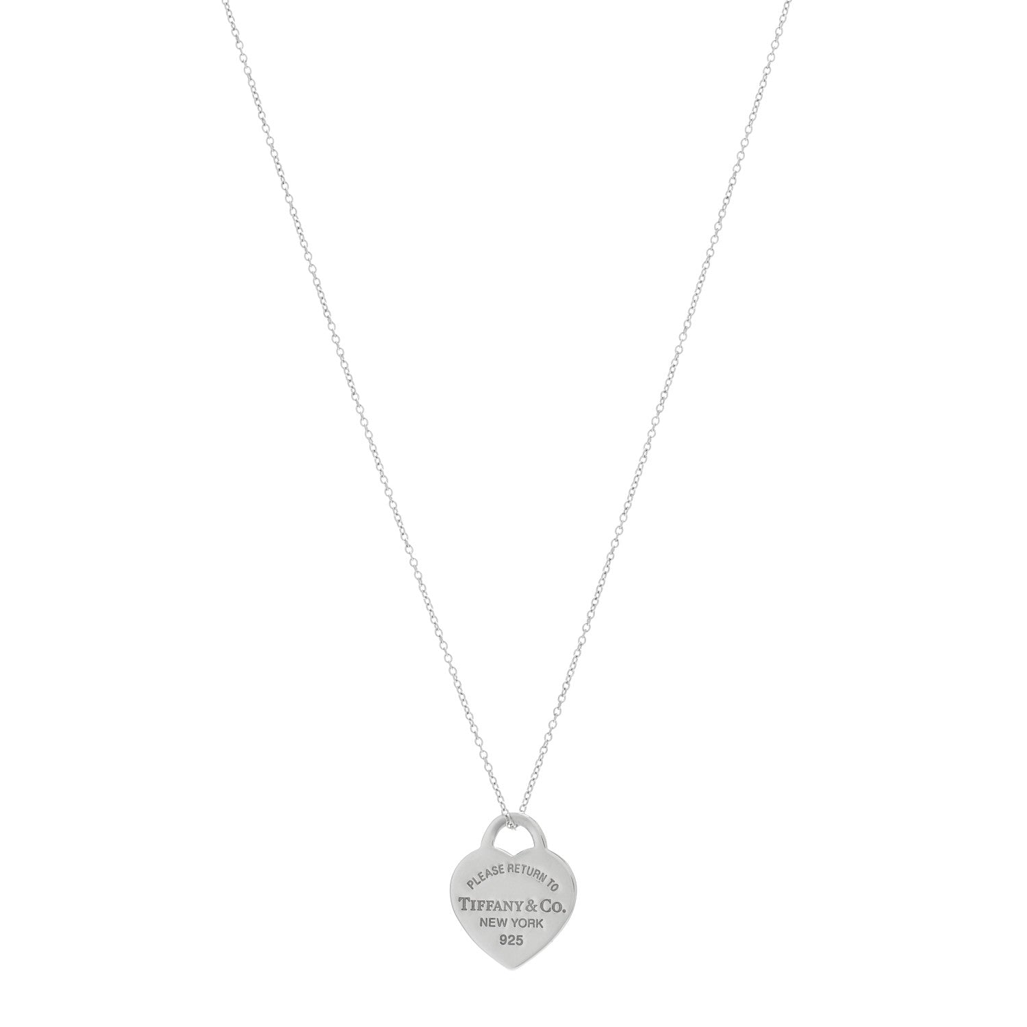 Tiffany Sterling Silver Small Return to Tiffany Heart Pendant Necklace 1 of 5