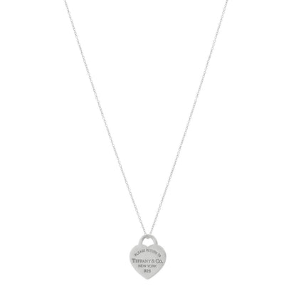 Tiffany Sterling Silver Small Return to Tiffany Heart Pendant Necklace 1 of 5