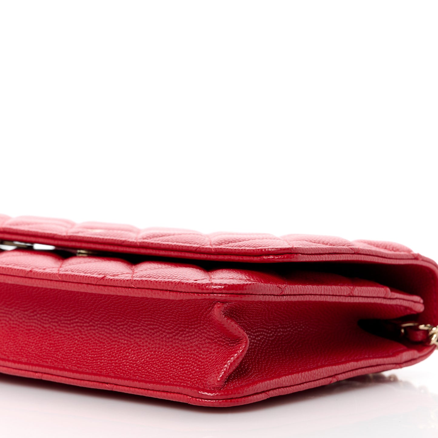 Caviar Quilted Wallet on Chain WOC Red