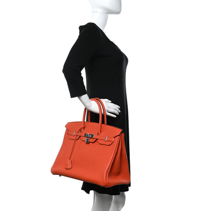 Hermes Taurillon Clemence Birkin 35 Capucine 2 of 12