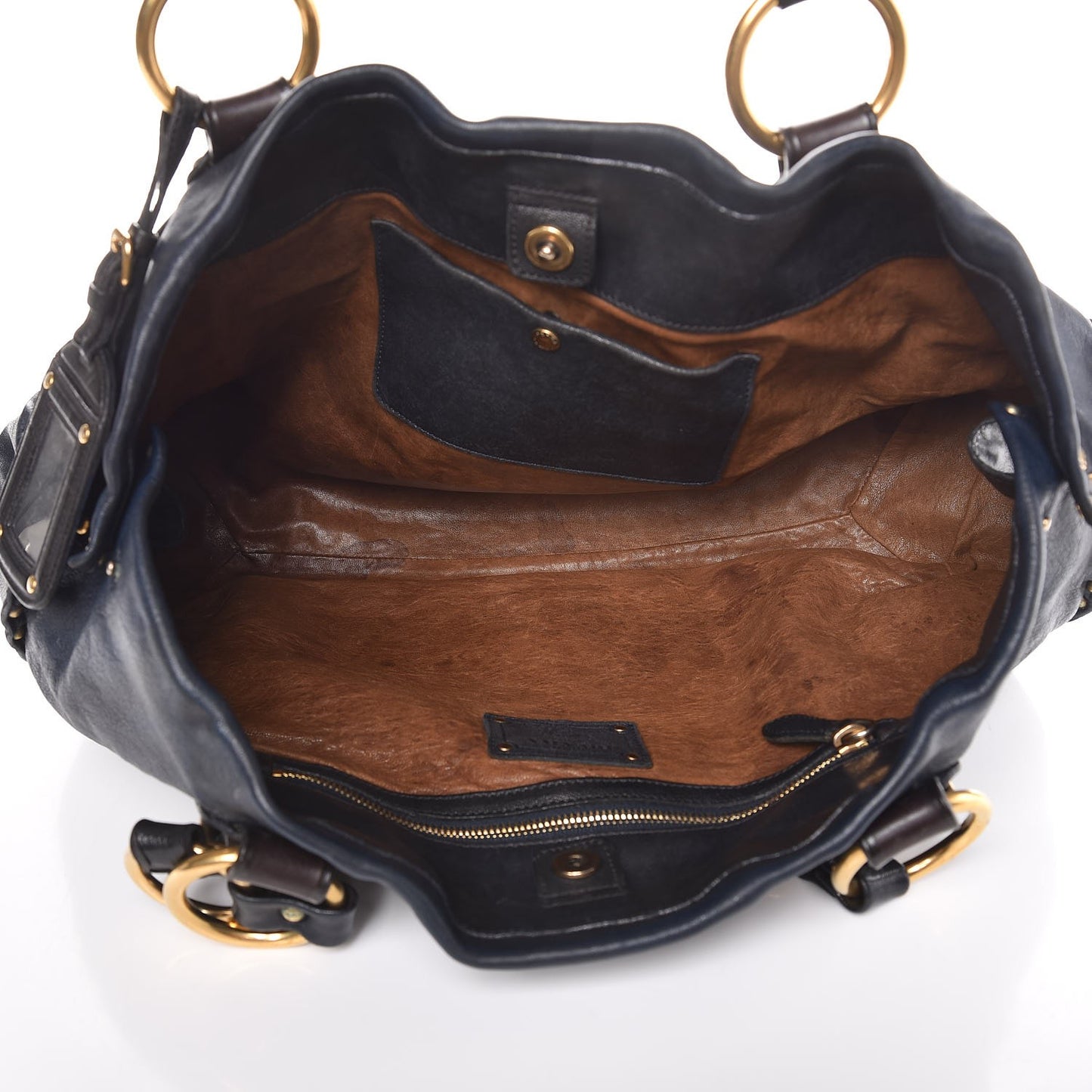 Nappa Studded Aviator Shopping Tote Blue