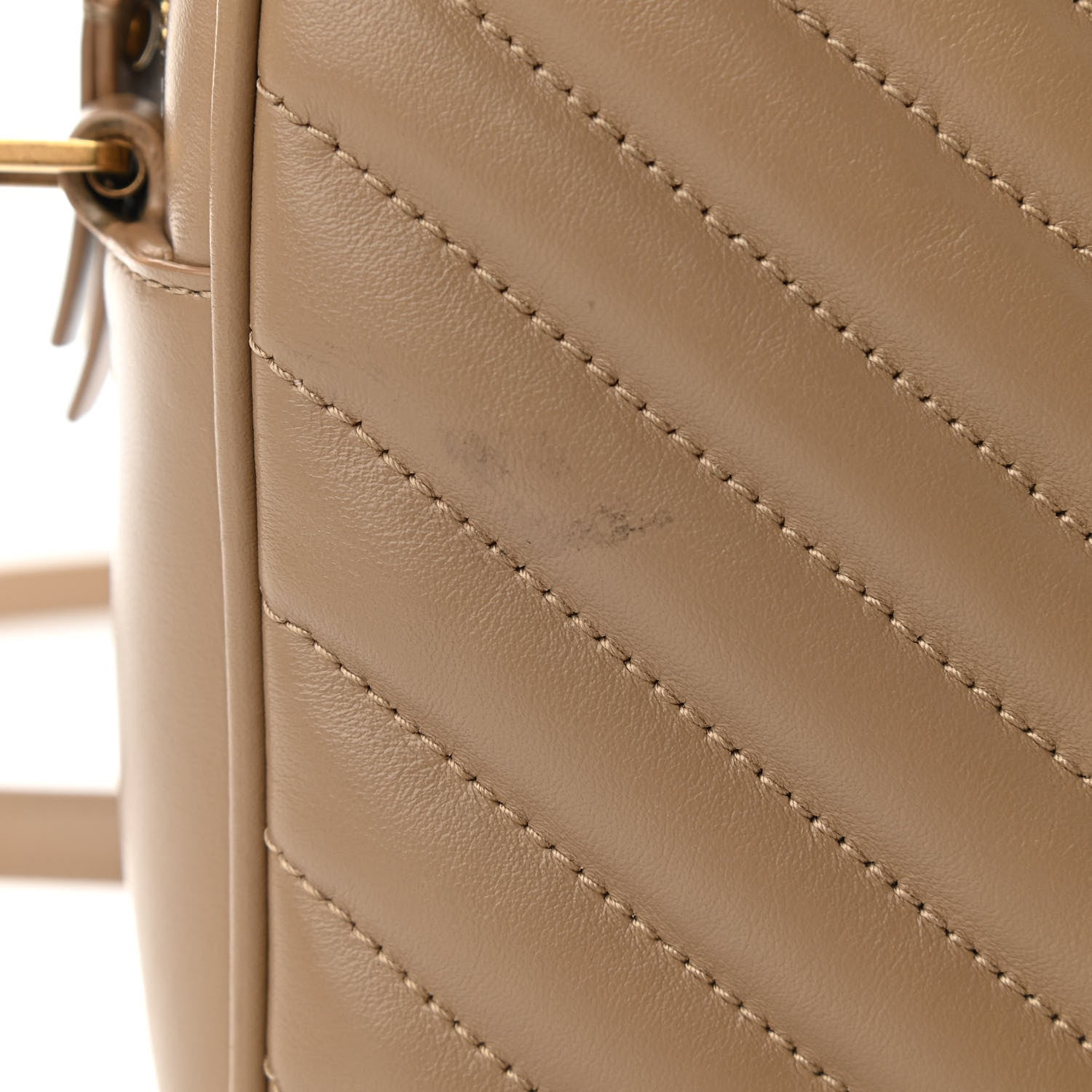 Saint Laurent Calfskin Matelasse Monogram Lou Camera Bag Dark Beige 12 of 12