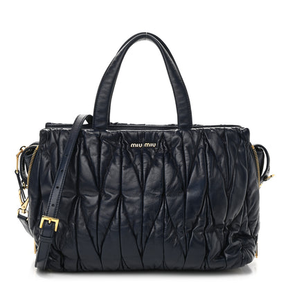 Miu Miu Nappa Matelasse Bauletto Top Handle Bleuette 1 of 9