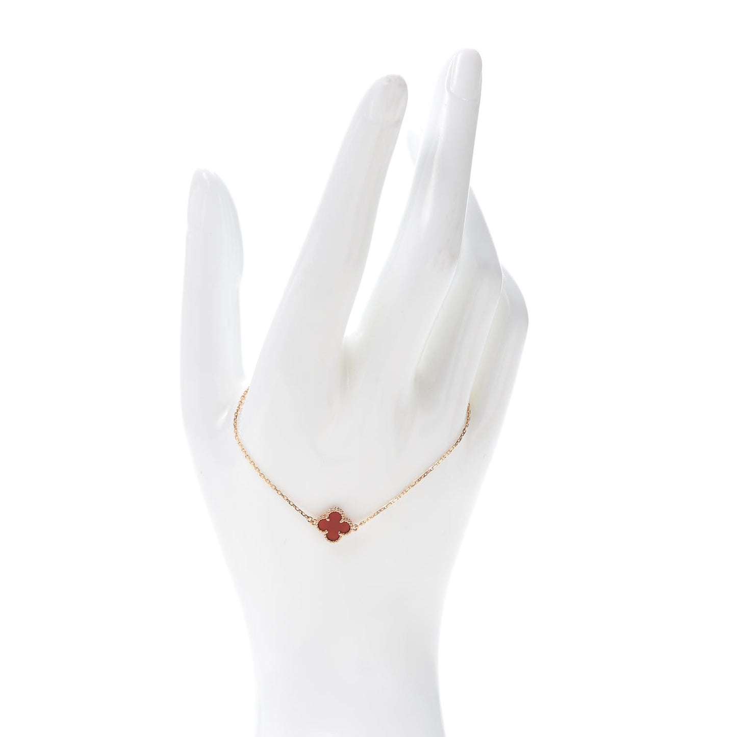18K Rose Gold Carnelian Sweet Alhambra Bracelet