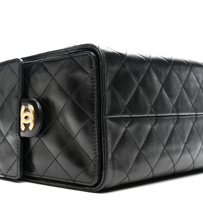 Chanel Shiny Crumpled Calfskin Quilted Small Chanel 25 Handbag Black 9 of 16