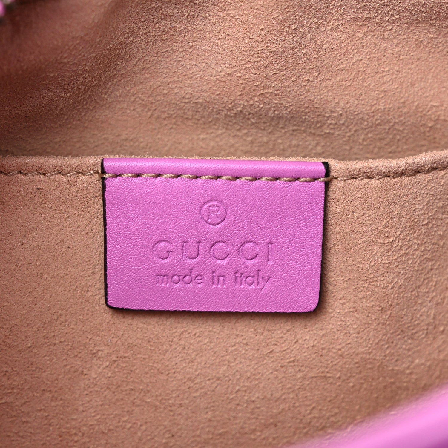 Gucci Calfskin Matelasse Mini GG Marmont Chain Shoulder Bag Candy Mousse 7 of 12