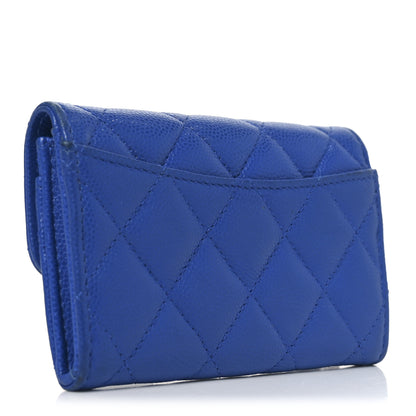Chanel Caviar Quilted Flap Card Holder Wallet Blue 6 of 20