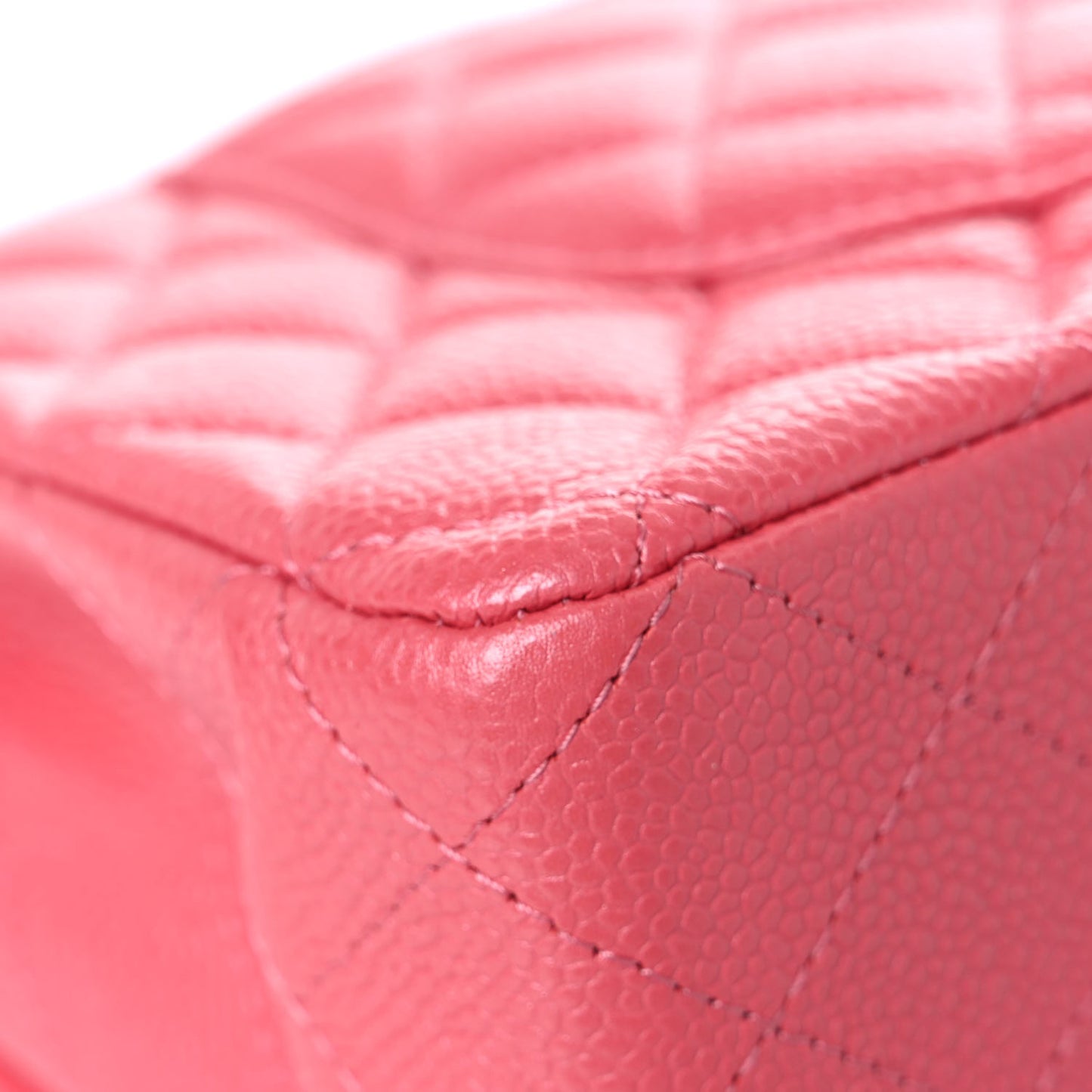 Metallic Caviar Quilted Medium Double Flap Pink