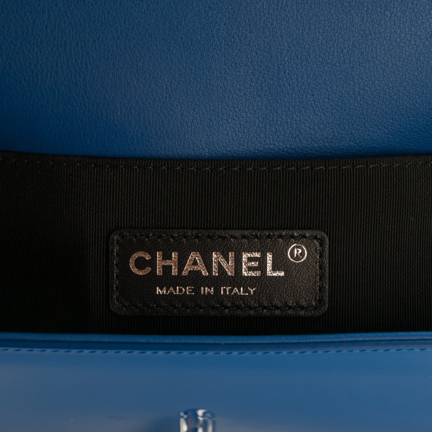 Chanel Patent Calfskin Small Boy Flap Plexiglass Bright Blue 7 of 8